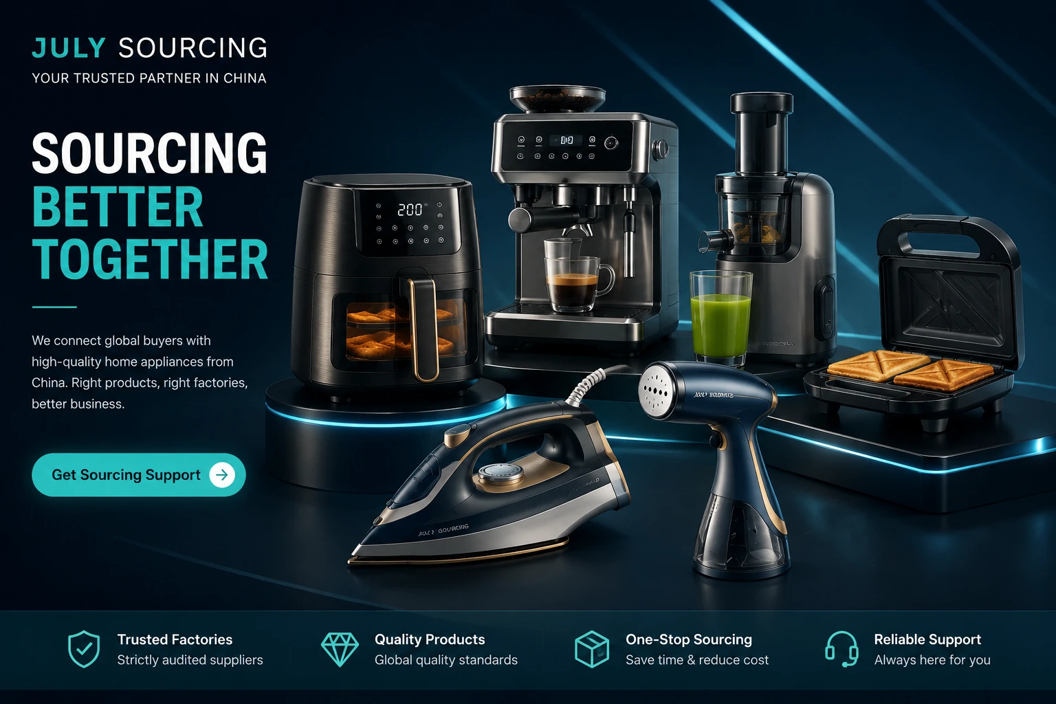 July Sourcing approved home appliance sourcing hero banner